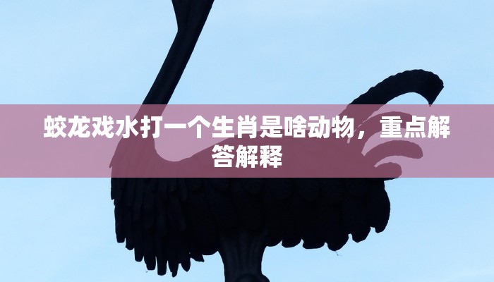 蛟龙戏水打一个生肖是啥动物，重点解答解释