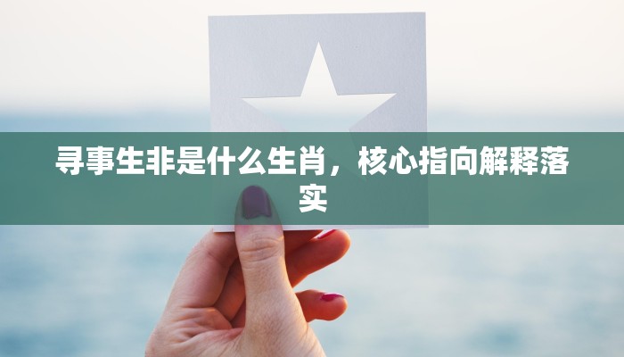 寻事生非是什么生肖,核心指向解释落实 寻事生非是什么生肖,核心指向解释落实