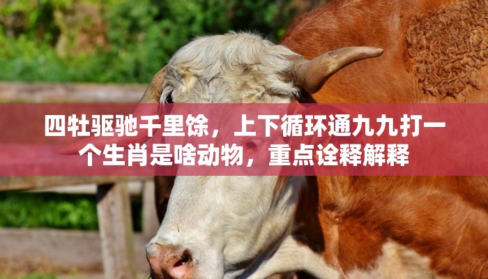 四牡驱驰千里馀，上下循环通九九打一个生肖是啥动物，重点诠释解释